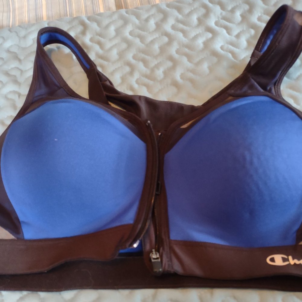 Sports Bra, Champion, 38B, Blue and Black